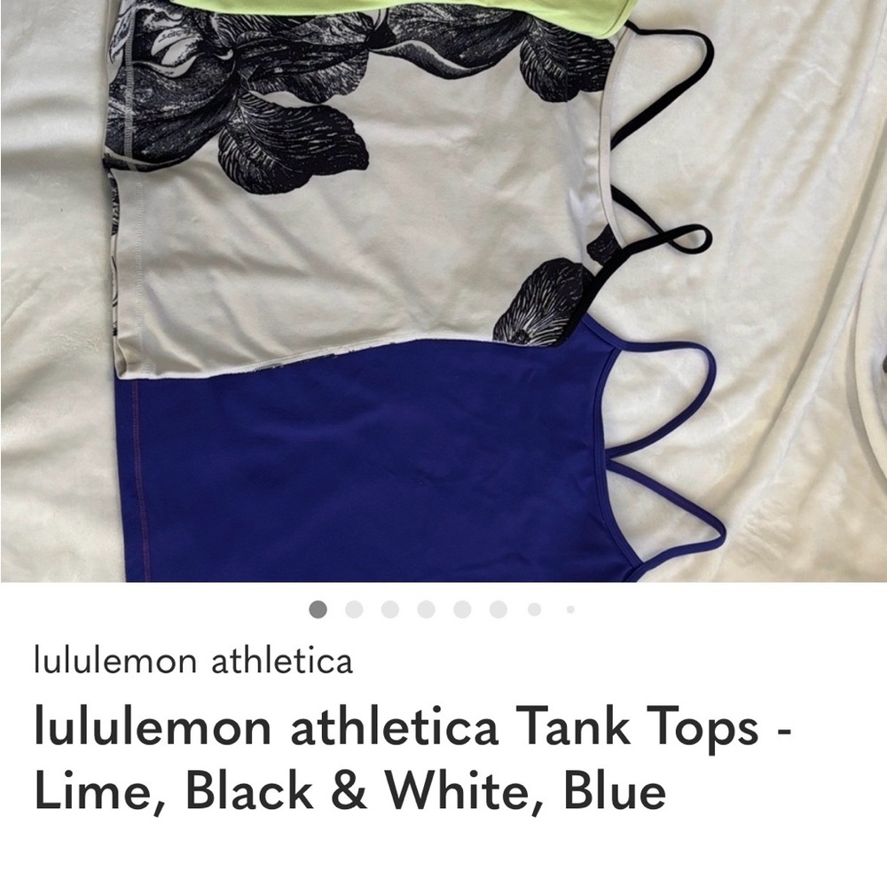 lululemon athletica Strappy Tank Top — Blue, Black, White, Lime